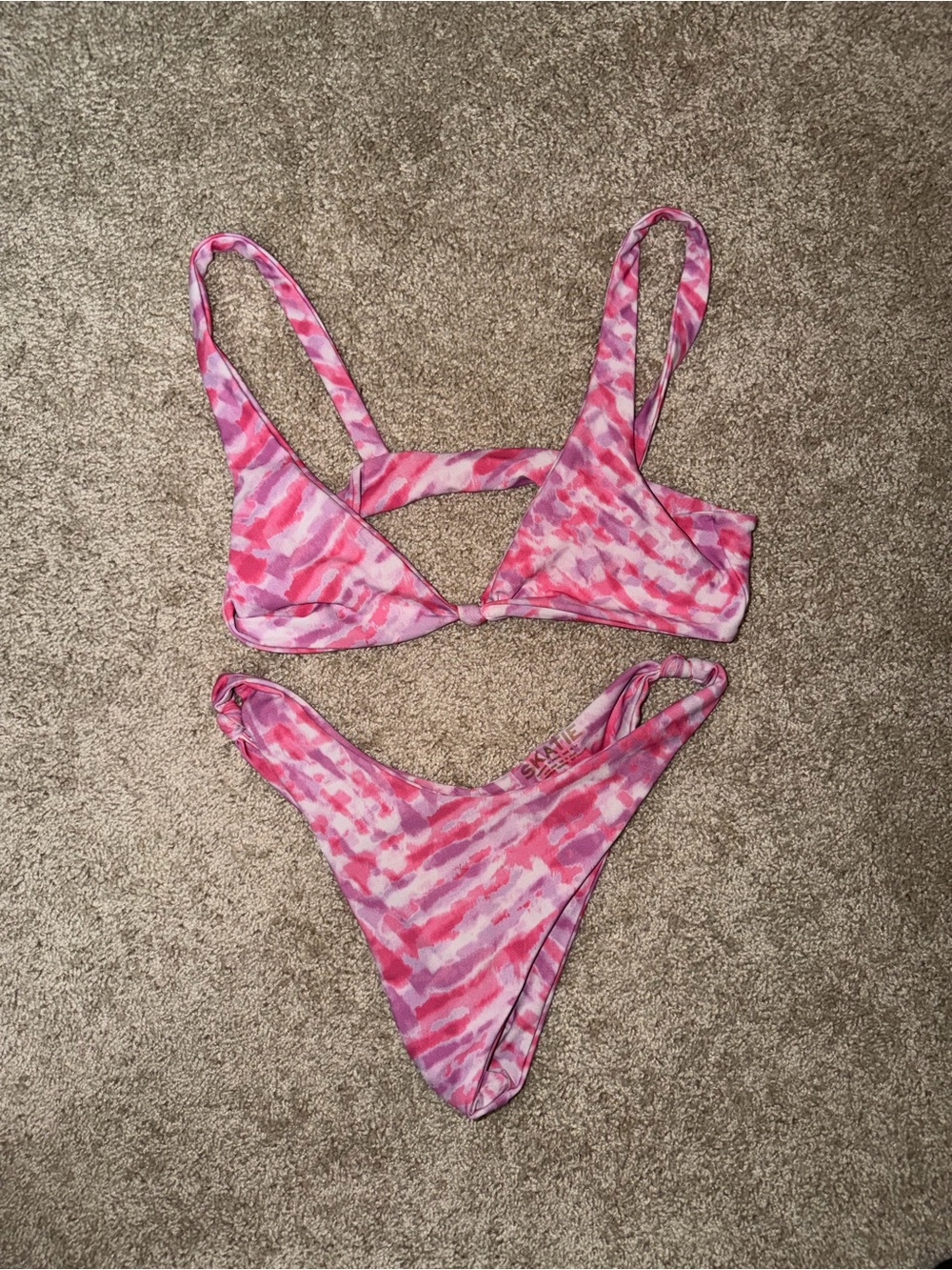 Skatie Pink and purple tie dye Bikini Set